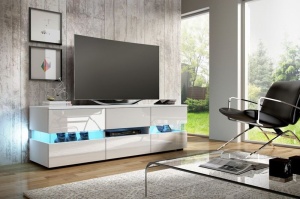 COMODA ALBA TV CU LED SI TELECOMANDA MORGAN - DESIGN MODERN