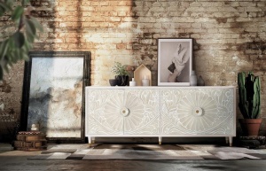COMODA/BUFET LIVING, ARTIM 1083, DIN LEMN DE MANGO, SCULPTAT MANUAL, ARTIM GROUP SELECTION