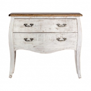 COMODA CU SERTARE AKTI REF. 28962, ALB/ NATURAL, STIL VINTAGE, DIN LEMN MASIV DE ULM, VIC