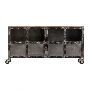 COMODA DIOU REF. 23396, DIN LEMN MASIV DE MANGOS I METAL, STIL VINTAGE, VIC