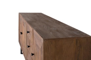 COMODA LIVING 180CM, CULOARE NUC, DIN LEMN DE MANGO SI METAL, DESIGN DEOSEBIT - Img 4
