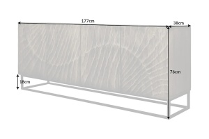 COMODA, SCORPION DIN LEMN MASIV DE MANGO , 177CM, REALIZAT MANUAL, CULOARE GRI - Img 3