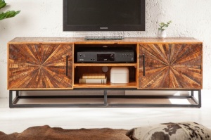 COMODA TV 145CM, WOOD ART, COD 40527, DIN METAL SI LEMN MASIV MANGO, STIL VINTAGE