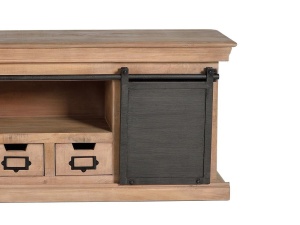 COMODA TV 6090, MARO/NEGRU, DIN LEMN DE MANGO, STIL INDUSTRIAL G&C - Img 3