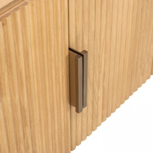 COMODA TV BELFORT, 185 CM, NATUR, DIN LEMN DE STEJAR SI METAL, RICHMOND INTERIORS - Img 5