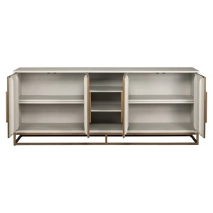 COMODA WHITEBONE BRASS, 225 CM, ALB/AURIU ANTICHIZAT, DIN FURNIR DE STEJAR SI METAL, RICHMOND INTERIORS - Img 4