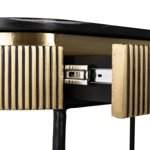 CONSOLA IRONVILLE, 100 CM, NEGRU/AURIU, DIN MDF, MARMURA SI METAL, RICHMOND INTERIORS - Img 8