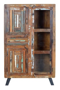 DULAP 140CM, MARO/MULTICOLOR, DIN LEMN RECICLAT SI METAL, GINER Y COLOMER - Img 2