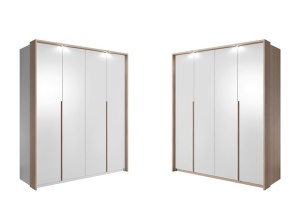 DULAP DORMITOR CU LED XELO 185 ALB/STEJAR AURIU DESIGN SCANDINAV LSK