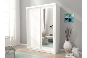 DULAP DORMITOR CU OGLINDA ALASKA 150 ALB DESIGN MODERN PSK