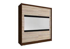DULAP DORMITOR MAJA IV 200 STEJAR SONOMA + CIOCOLATIU DESIGN MODERN PSK