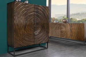 DULAP LIVING, 120CM, LEMN DE MANGO/METAL, NEGRU/MARO, 3D, ARTIM GROUP COLLECTION