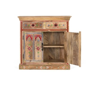 DULAP LIVING 90CM, MULTICOLOR, DIN LEMN DE MANGO, PICTAT MANUAL - Img 3