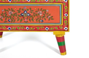 DULAPIOR 6094, MULTICOLOR, LEMN MASIV DE MANGO CU MOTIVE REALIZATE MANUAL, STIL VINTAGE G&C - Img 6