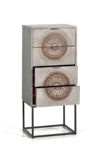 DULAPIOR JOLY 105CM, LEMN MASIV DE MANGO SI METAL, STIL VINTAGE G&C - Img 5