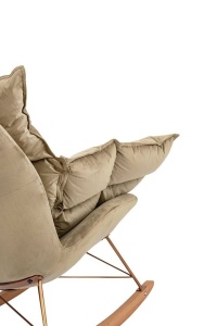 FOTOLIU BALANSOAR SWING VELVET, KHAKI, TAPITERIE DIN CATIFEA, STIL MODERN - Img 5