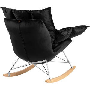 FOTOLIU BALANSOAR SWING VELVET, NEGRU, TAPITERIE DIN CATIFEA, STIL MODERN - Img 4