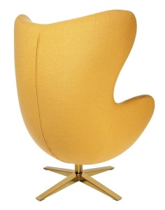 FOTOLIU CONFORTABIL EGG SZEROKI, GALBEN MUSTAR 13/AURIU, DIN CASMIR SI METAL, STIL MODERN B2 - Img 2