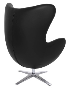 FOTOLIU CONFORTABIL EGG SZEROKI, NEGRU/CROM, DIN PIELE ECOLOGICA SI METAL, STIL MODERN - Img 4