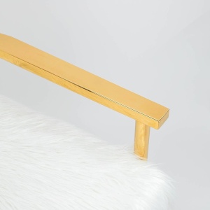 FOTOLIU CONFORTABIL MR. FLUFFY, ALB/AURIU, TAPITAT CU BLANA ALBA, STIL MODERN - Img 5