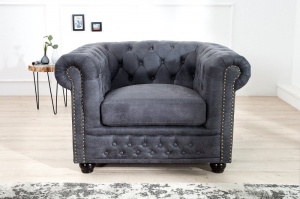 FOTOLIU LUX DESIGN ENGLEZESC CHESTERFIELD GRI 105CM