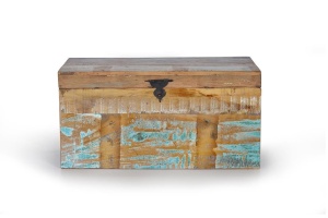LADA PENTRU DEPOZITARE/CUFAR RIVER 85CM, MARO/MULTICOLOR, LEMN RECICLAT, STIL VINTAGE G&C - Img 3