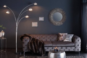 LAMPADAR FIVE LIGHTS CROM 200CM DIN METAL SI MARMURA COD 7365 - Img 2