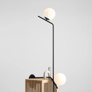 LAMPADAR GALLIA, 161 CM, NEGRU, DIN STICLA SI METAL, STIL MODERN