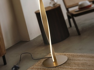 LAMPADAR TWIST, 150 CM, AURIU PERIAT/OPAL, DIN METAL, ALUMINIU SI ACRIL, STIL MODERN - Img 3