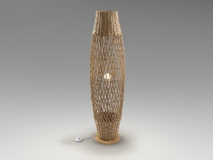 LAMPADAR YAIZA, 32 CM, NATURAL, DIN METAL SI LEMN, STIL MODERN