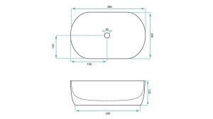 LAVOAR REA AMELIA MINI, STONE, EFECT DE PIATRA GRI MAT, 38 CM, DIN CERAMICA, CALITATE SUPERIOARA - Img 6