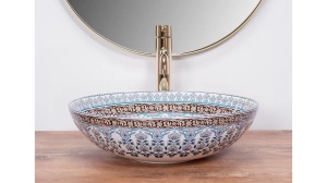 LAVOAR REA ARTE, ALBASTRU, 40 CM, DIN CERAMICA, CALITATE SUPERIOARA - Img 2