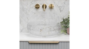 LAVOAR REA ICE, CRISTAL, TRANSPARENT, 40 CM, DIN STICLA, CALITATE SUPERIOARA - Img 2