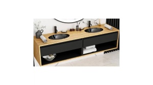 LAVOAR REA INCASTRAT NEL, 47,5 CM, NEGRU, DIN CERAMICA, CALITATE SUPERIOARA - Img 2