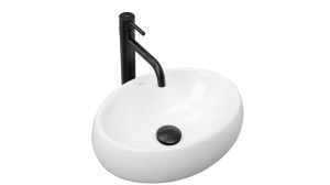 LAVOAR REA LINDA MINI, ALB, 40 CM, DIN CERAMICA, CALITATE SUPERIOARA - Img 5
