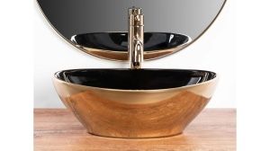 LAVOAR REA SOFIA, AURIU/NEGRU, 41 CM, DIN CERAMICA, CALITATE SUPERIOARA - Img 2