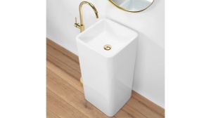 LAVOAR REA STATIV HOLLY, 85 CM, ALB, DIN CERAMICA, CALITATE SUPERIOARA - Img 4