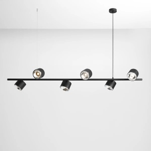 LUSTRA BOT, 6 BRATE, 100 CM, NEAGRA, DIN METAL, STIL MODERN