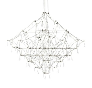 LUSTRA CONSTELATION 120, DIN METAL, ARGINTIE, STIL MODERN - Img 3