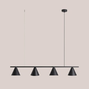 LUSTRA FORM, 4 BRATE, 115 CM, NEAGRA, DIN METAL, STIL MODERN