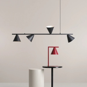 LUSTRA FORM, 4 BRATE, 115 CM, NEAGRA, DIN METAL, STIL MODERN - Img 2