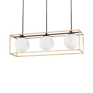 LUSTRA LINGOTTO SP3, ALAMA/NEGRU MAT, DIN METAL SI STICLA, STIL MODERN