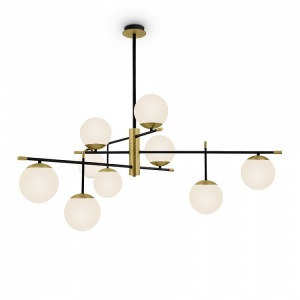 LUSTRA NOSTALGIA MOD048PL-09G, DIN METAL SI STICLA, STIL MODERN, MAYTONI - Img 2
