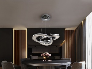 LUSTRA/PLAFONIERA ANISIA, 71 CM, CROM/TRANSPARENT, DIN METAL, STICLA SI ACRIL, STIL MODERN