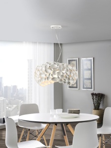 LUSTRA/PLAFONIERA NARISA, 47 CM, ALB MAT/OPAL, DIN METAL SI ACRIL, STIL MODERN