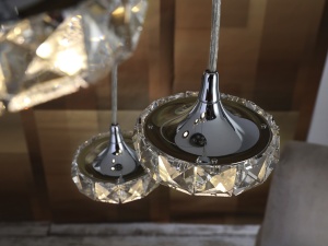 LUSTRA/PLAFONIERA SURIA, 43 CM, CROM/TRANSPARENT, DIN METAL SI STICLA, STIL MODERN - Img 3