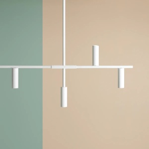 LUSTRA TREVO, 7 BRATE, 86 CM, ALBA, DIN METAL, STIL MODERN - Img 2