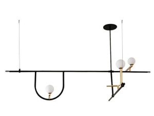 LUSTRA TWEETY 160, AURIU/NEGRU/ALB, DIN METAL SI STICLA, STIL MODERN, B2