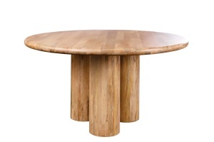 MASA DE SUFRAGERIE ROTUNDA, ART DECO 140CM, REALIZATA DIN LEMN MASIV DE MANGO, CULOARE NATUR, ARTIM GROUP SELECTION