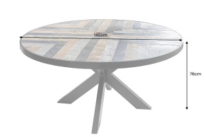 MASA DE SUFRAGERIE ROTUNDA, MOUNTAIN 140CM, MULTICOLOR, MDF/METAL, INVICTA INTERIOR - Img 3